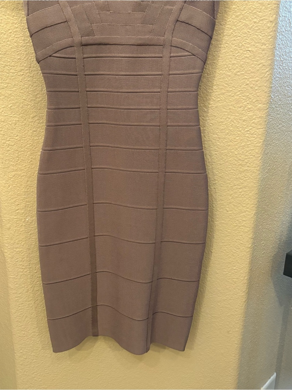HERVE LEGER Women Gray Fitted Bandage Mini Dress Size XXS - Picture 3 of 8